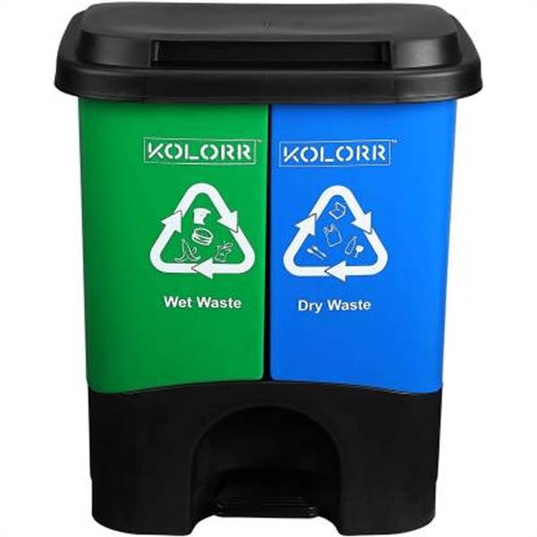 KOLORR Plastic Dustbin (Green Blue Black)